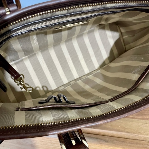 Brahmin Mini Asher Balsa Textured Leather Tote Crossbody Satchel Bag Brown Purse - Picture 6 of 15